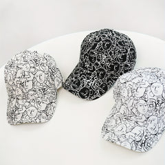 Abstract Face Printed Baseball Cap Unisex Casual Couple Sun Hat