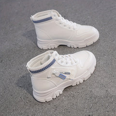 Women's Non-slip Thick Bottom Skate Shoes Medium Top Casual Shoes