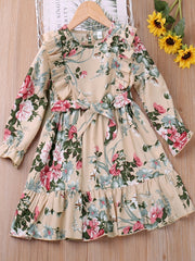 Flower Print Long Sleeve Dress