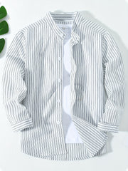 Boys Striped Casual Long Sleeve Lapel Shirt