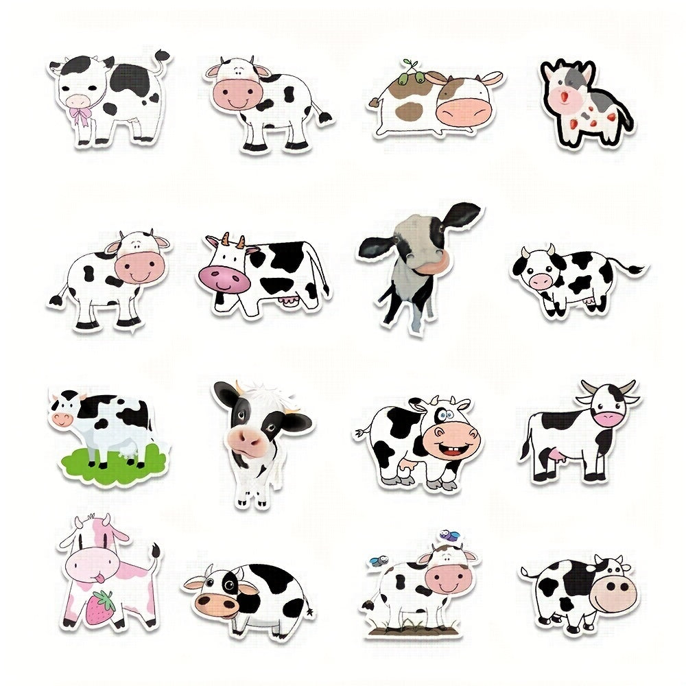 50pcs Cute Cow Doodle Stickers for Laptops, Phones, Desktops