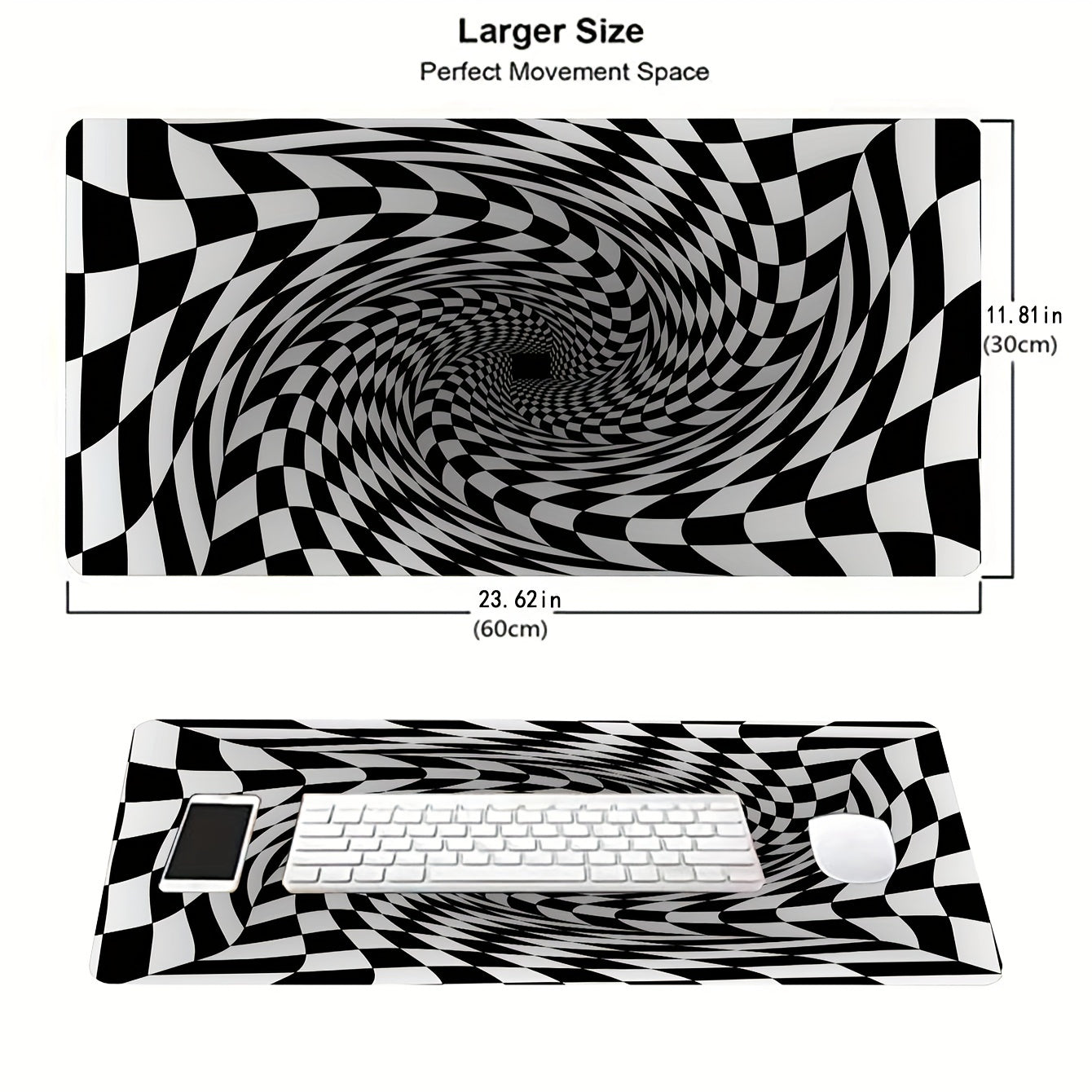 Oversized Gaming Desk Pad Disordered Theme Pattern 3D Printed Mouse Pad
