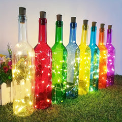 6pcs 2m 20LED Wine Bottle Lights With Cork Led String Fairy Lights Waterproof