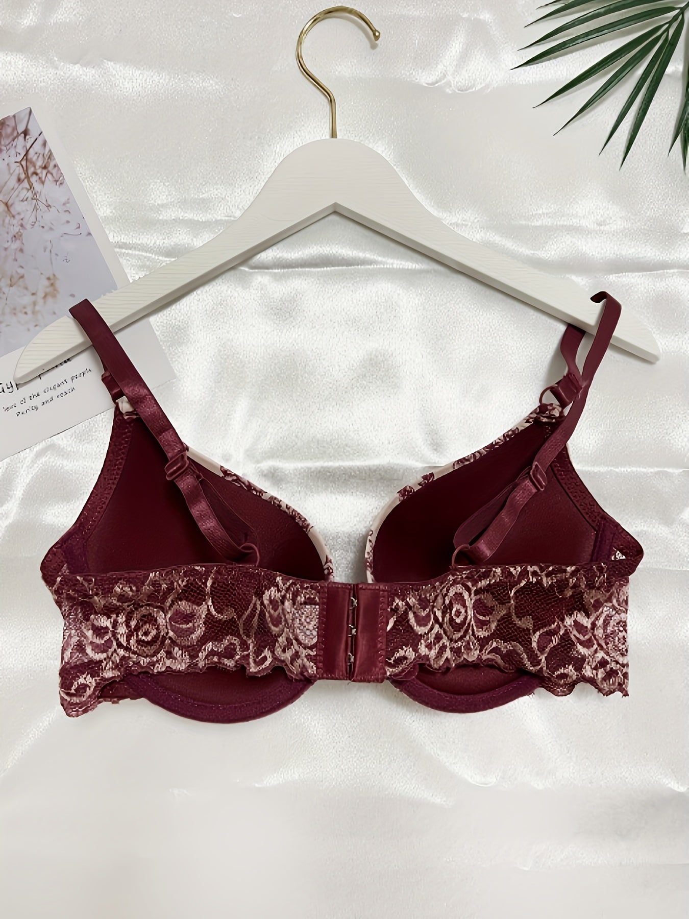 Floral Print Push Up Bras Comfy & Breathable Bow Tie Bra