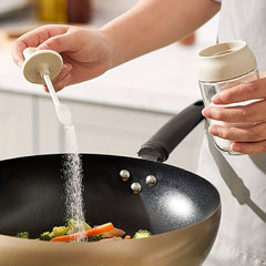 Clean & Hygienic Seasoning Bottle with Spoon Lid Salt Jar Set