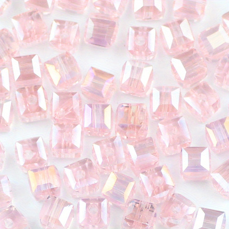 50pcs 6mm AB Plated Glass Crystal Beads DIY Jewelry Accessories
