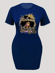 Women's Cartoon Figure Print Short Sleeve Dress