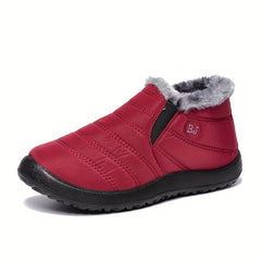 Faux Fur Lined Snow Boots Waterproof Anti slip Ankle Boots Women