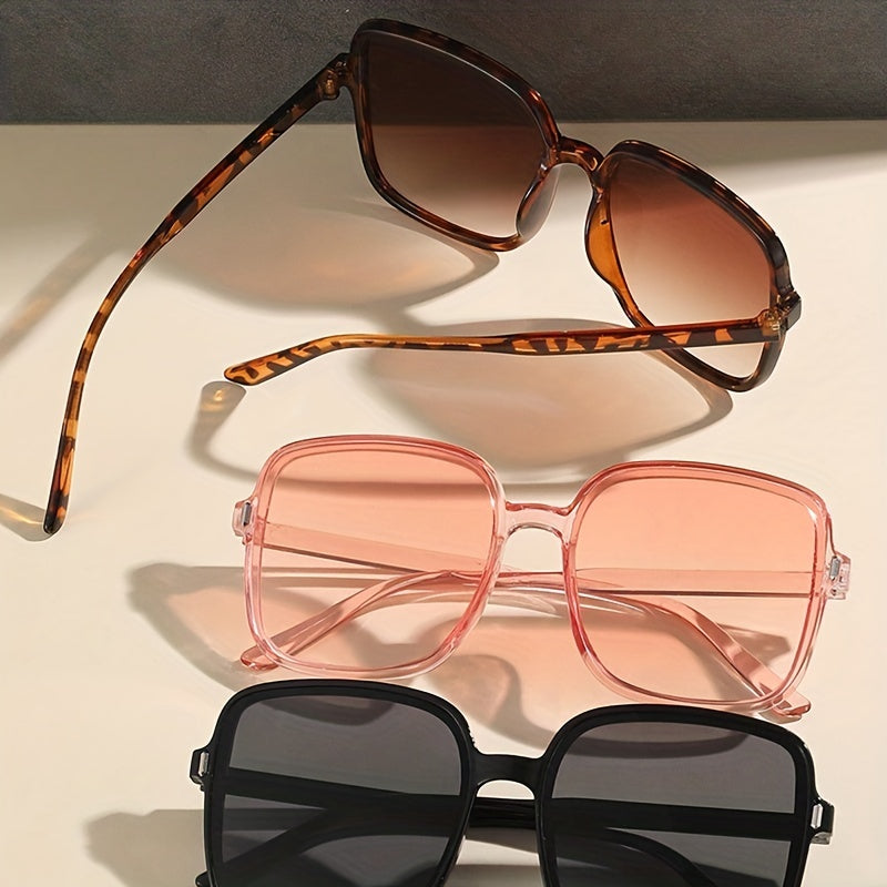 Large Square Sunglasses Casual Anti Glare UV400 Sun Shades Glasses