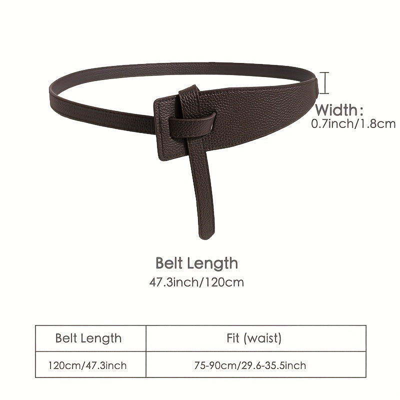 Soft Lychee Pattern Adjustable Girdle Women's Decorative Waistband Dress Belts