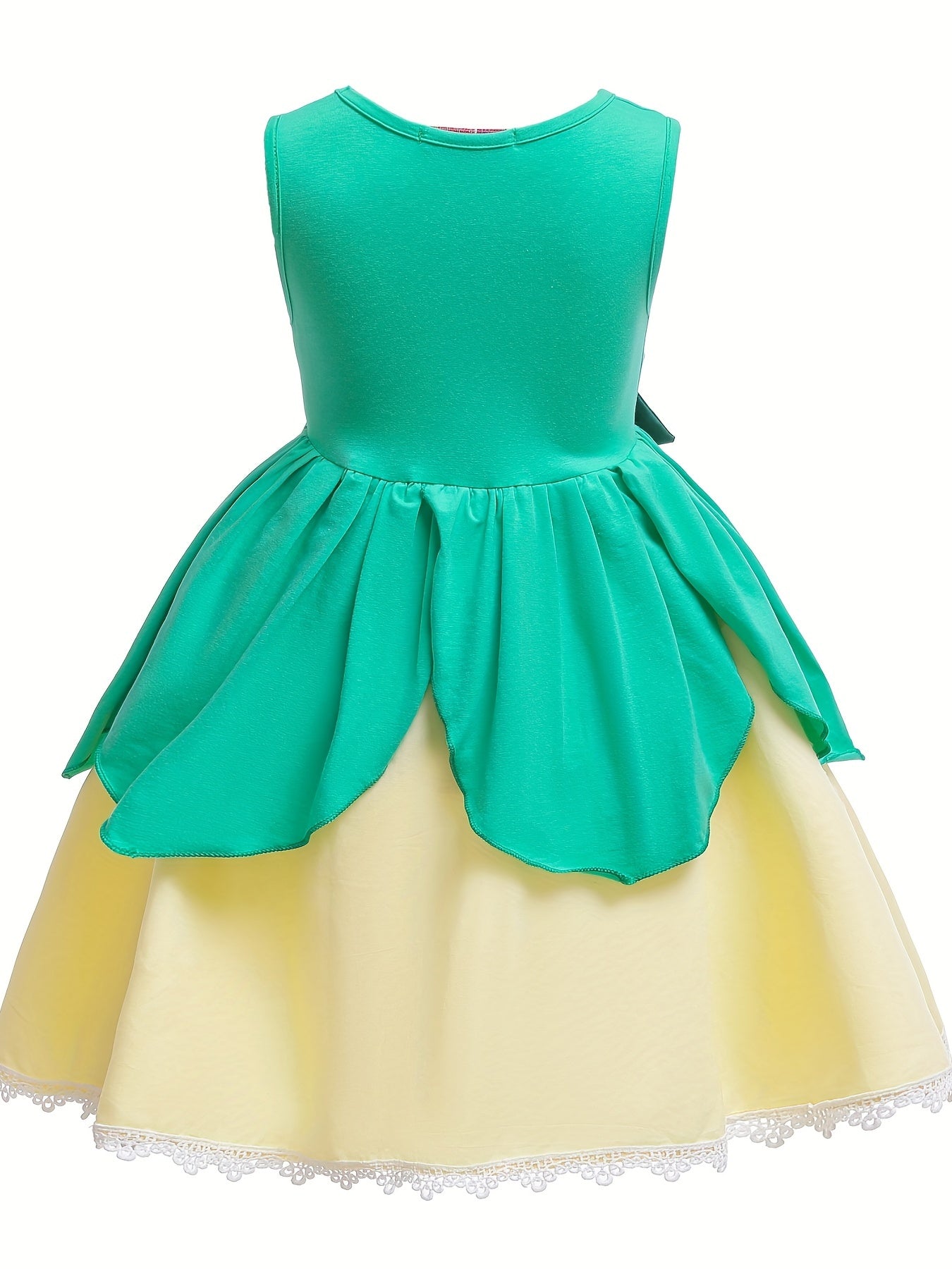 Girls Teen Lace Trim Sleeveless Dress for Performance Party