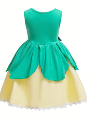 Girls Teen Lace Trim Sleeveless Dress for Performance Party