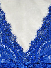 Floral Lace Plunging Teddy Bodysuit Lingerie