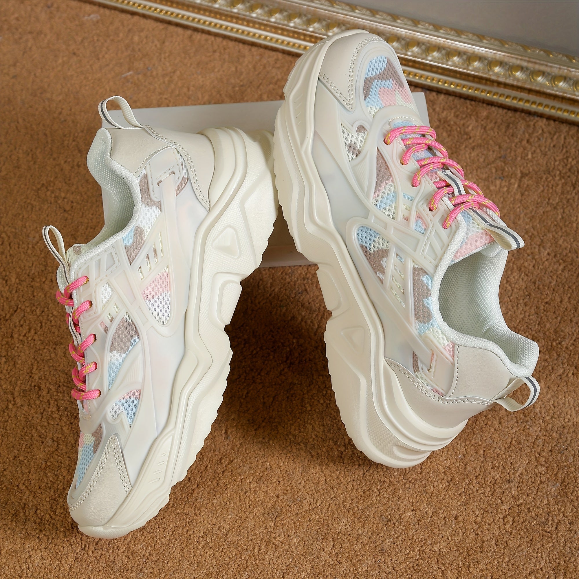 Comfortable Bottom Shock Absorption Dad Shoes Mesh Breathable Sneakers
