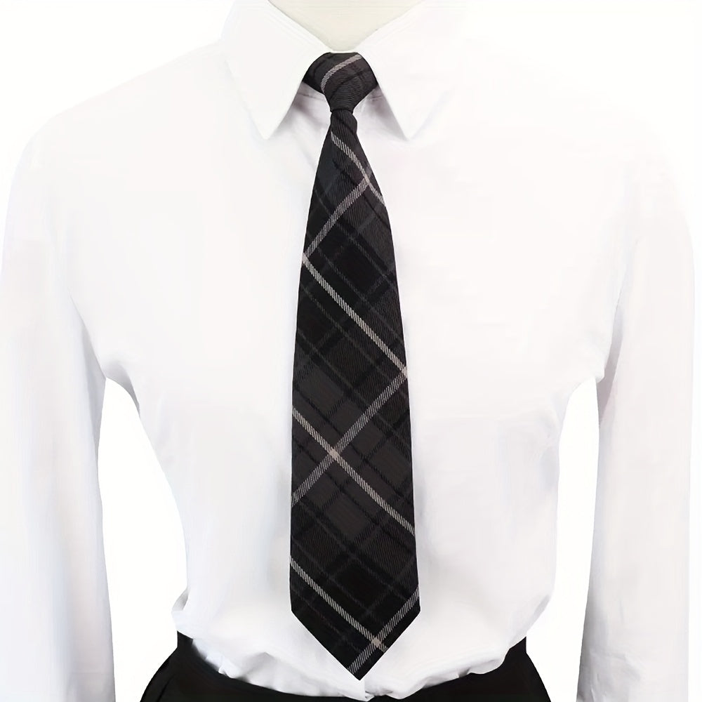 Adjustable Stripe Ties For Boys British Style Lattice Ties For School