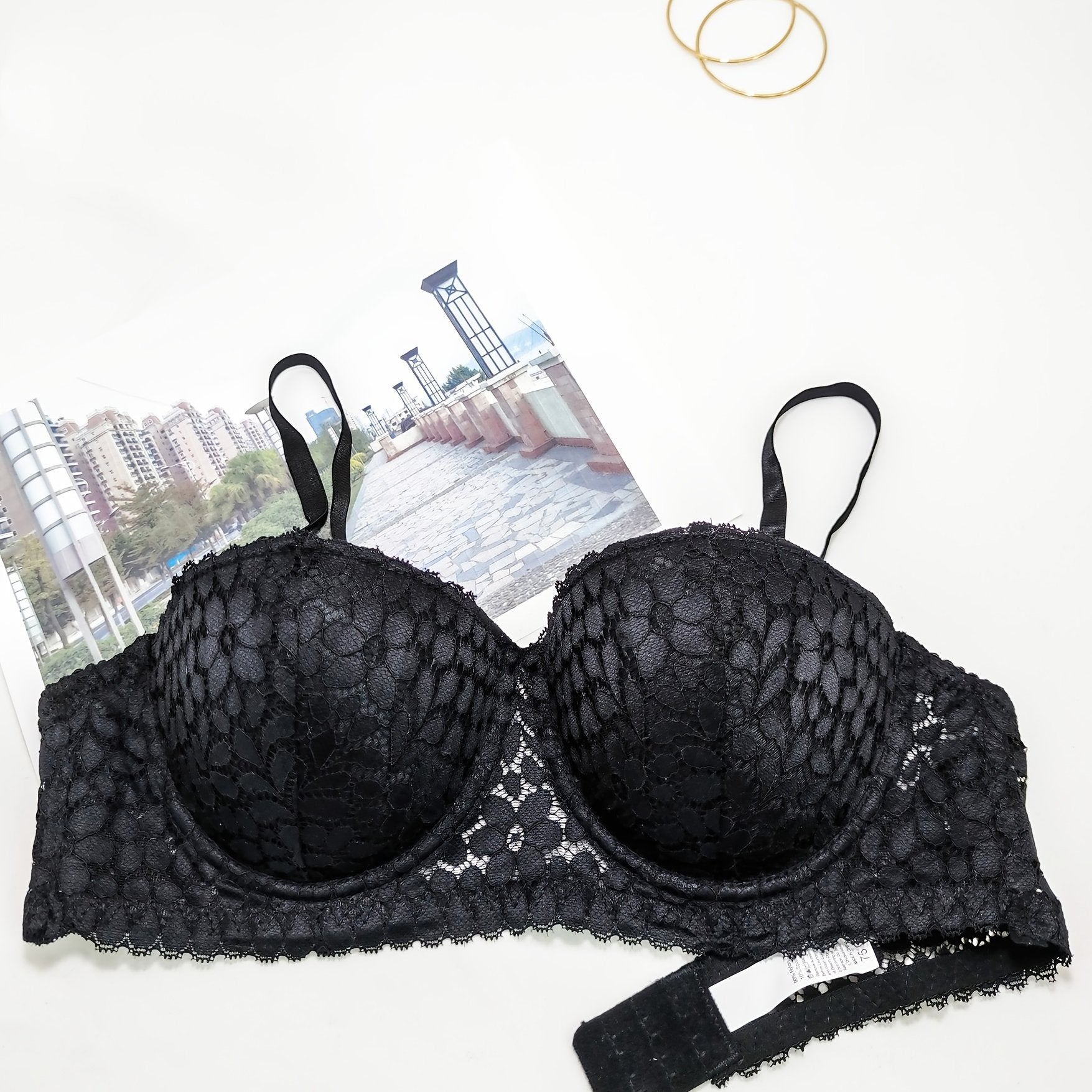 Floral Lace Balconette Push Up Bra Women's Lingerie