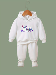 OERYUI 2pcs YOU Letter Print Hoodies Pants Set Boys Girls Spring Fall