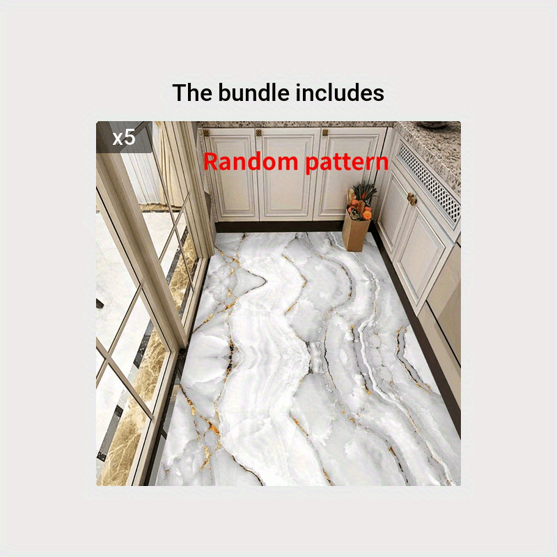 16pcs Waterproof Marble Tile Stickers Easy To Apply and Remove