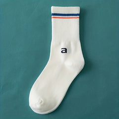 4 Pairs Letter Print Sports Socks for Women