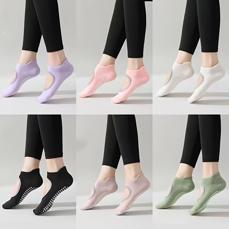 Women's Backless Non-slip Yoga Socks Grips Sports Socks For Pilates Barre Ballet