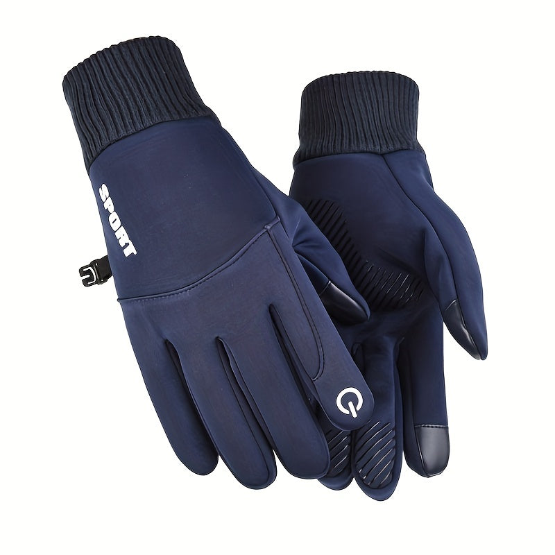 Men's Warm Velvet Cycling Gloves Anti-slip Touch Screen