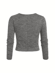 Solid Square Neck Crop Top & Pants Set