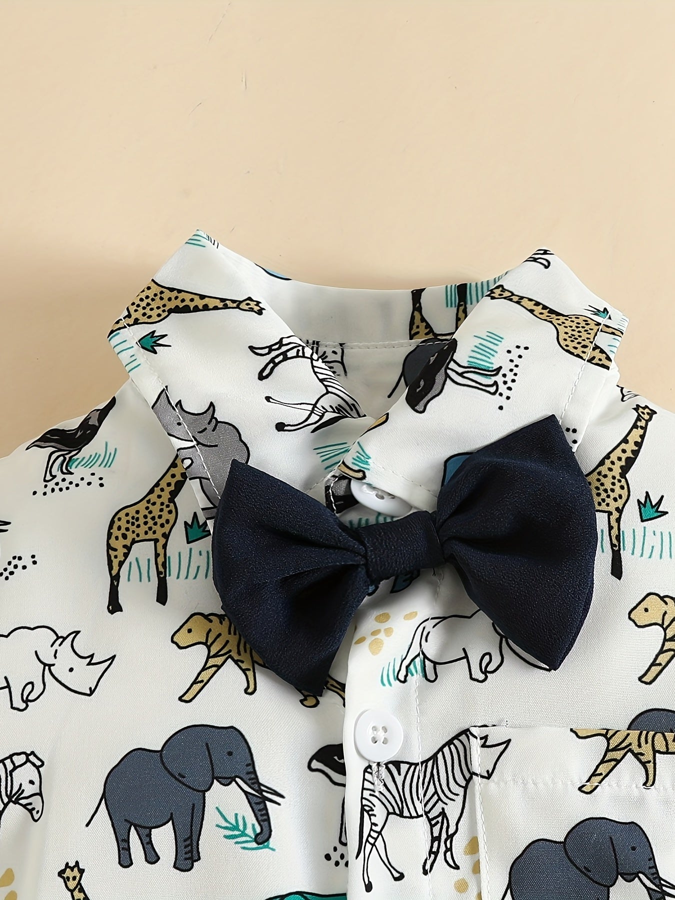 Baby Boys Animal Graphic Onesie & Suspender Shorts Set