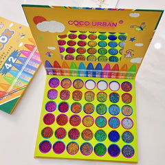 42 Colors Glitter Sequin Eyeshadow Palette for Cosplay Halloween Dance Party