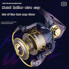 5000 Series Stainless Steel Spinning Reel Fishing Tackle