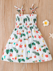 Girls Floral Print Strappy Sundress for Summer