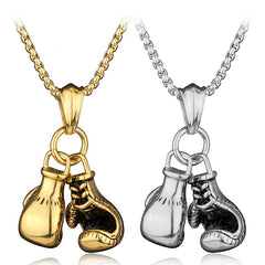 Personalized Punk Double Boxing Gloves Pendant Necklace For Men