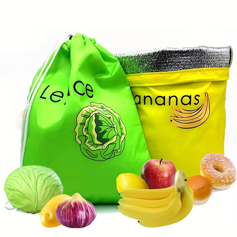 2pcs Reusable Storage Bag Organizer For Fresh Fruits Prevents Ripening