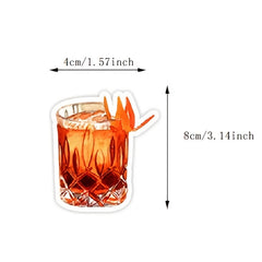 50pcs Watercolor Cocktail Sticker Pack Waterproof Vinyl Graffiti Decals