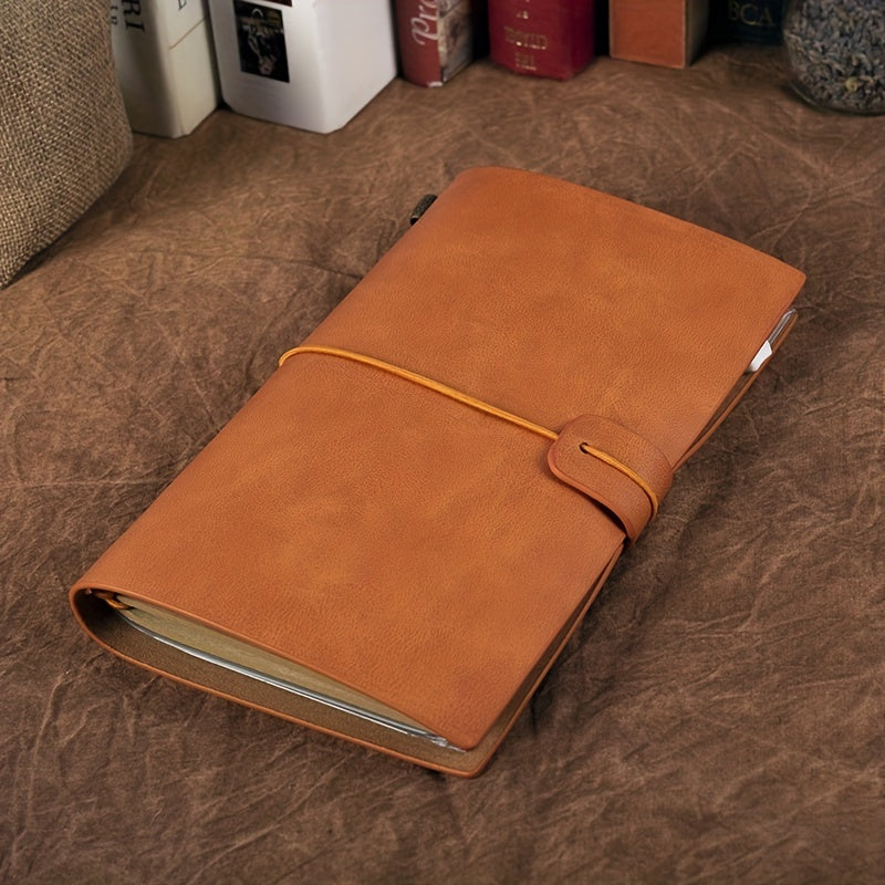 Refillable Orange Leather Journal Notebook