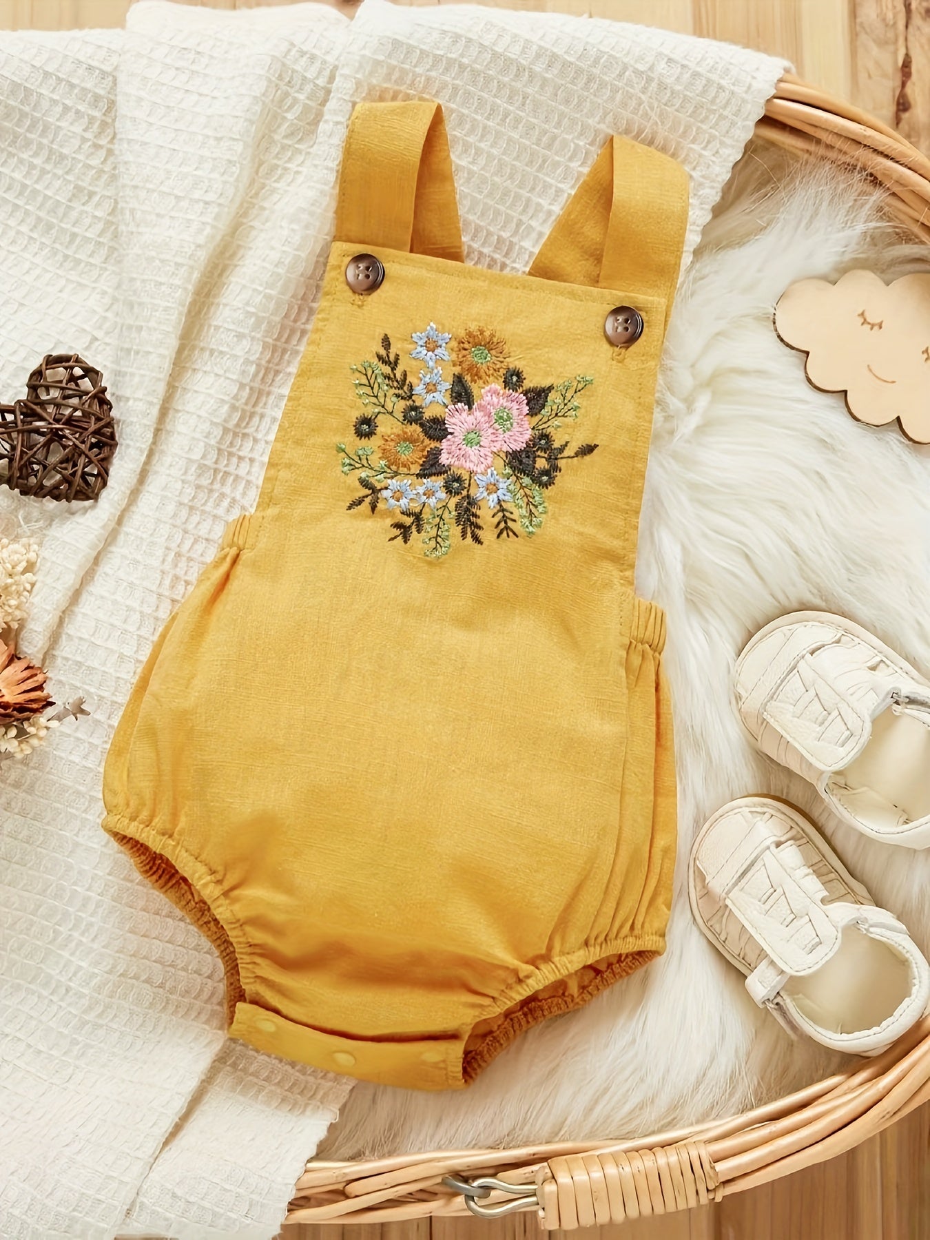 Baby Girls Embroidered Sleeveless Onesie Clothes