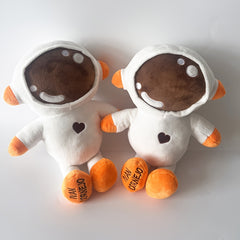Ivan Cornejo Astronaut Plush Toy Bear Brown/Orange Smiling Face Soft Fluffy
