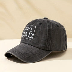 GIRL DAD Embroidery Baseball Cap Washed Distressed Dad Hat