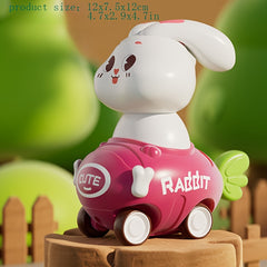 Cartoon Rabbit Toy Car, Durable Plastic, Perfect Holiday Gift for Kids