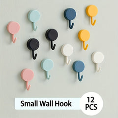 12pcs Adhesive Hooks Waterproof Wall Hangers for Office Bathroom