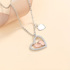 Baby Foot Heart Pendant Necklace Party Holiday Birthday Mother's Gift