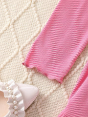 Kid Girls Stretch Rib Knit Long Sleeve Tunic Dress for Party Daily Casual Dress