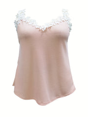 Casual Tank Top with Lace Detail
