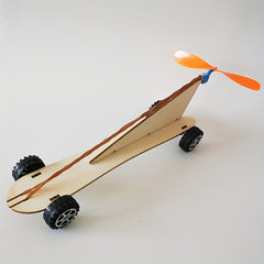 DIY Wind Powered Mini Car Kit Educational Wooden Construction Set