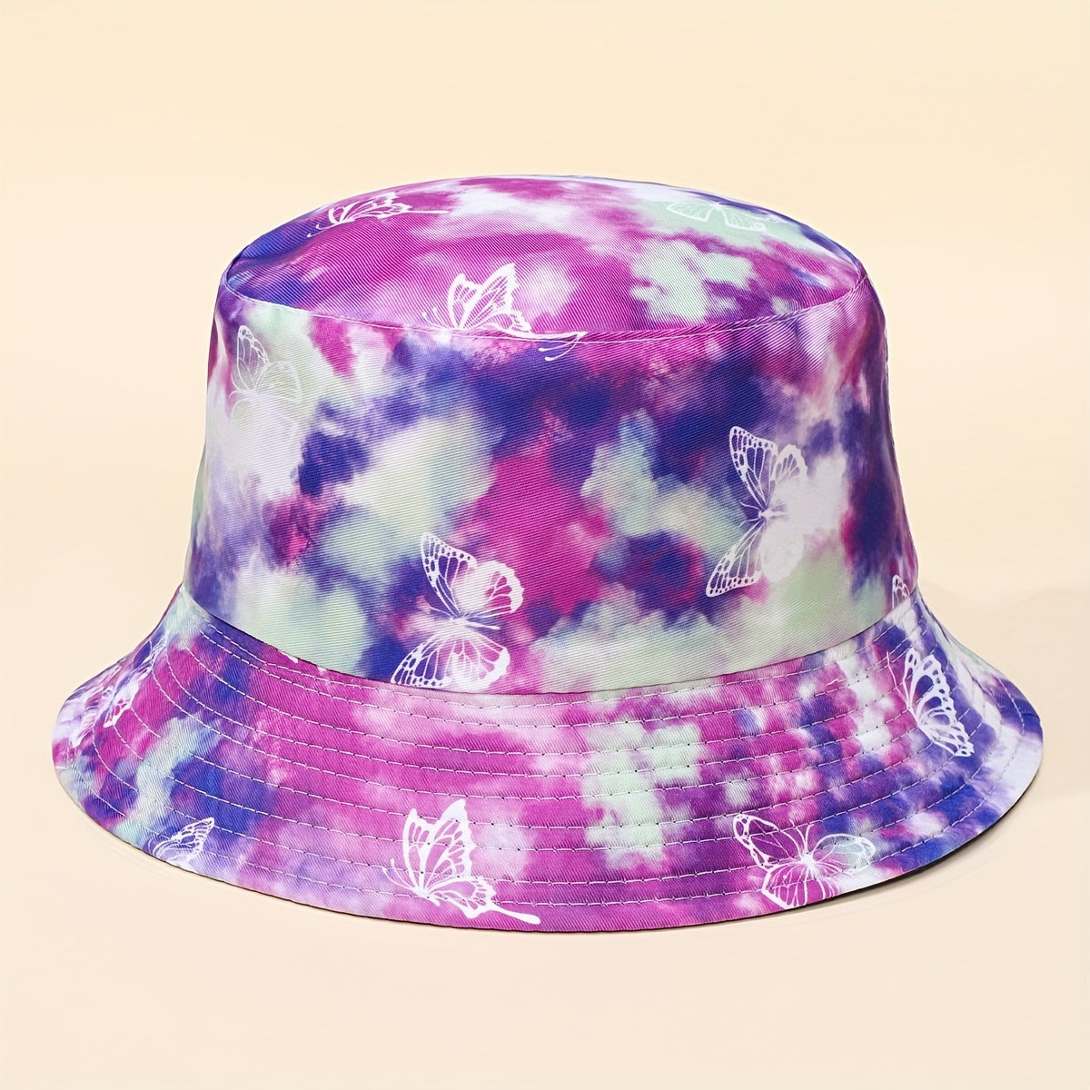 Butterfly Tie Dye Print Bucket Hat Hip Hop Basin Hat Casual Couple Fisherman Cap
