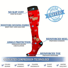 Knee High Copper Compression Socks for Women & Men 15-25 mmHg