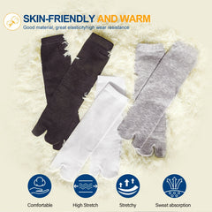 Solid Flip Flop Socks Toe Separated Two Finger Socks Women's Stockings