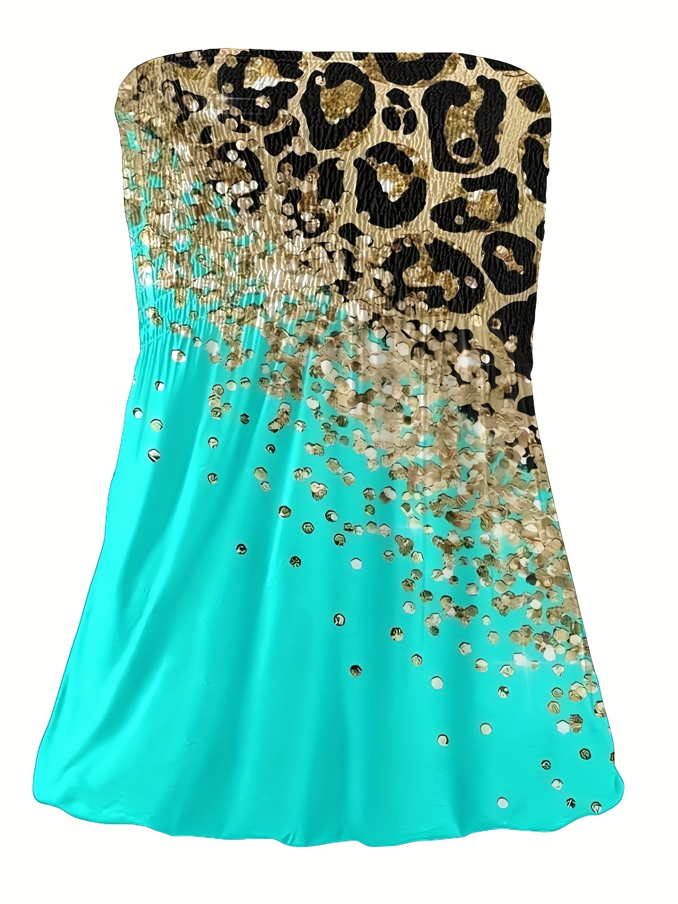 Women's Plus Graffiti Print Strapless Peplum Tube Top
