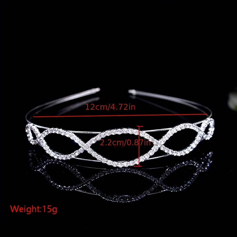 Rhinestone Queen Crown Tiara Headband Bridal Wedding Hair Accessory