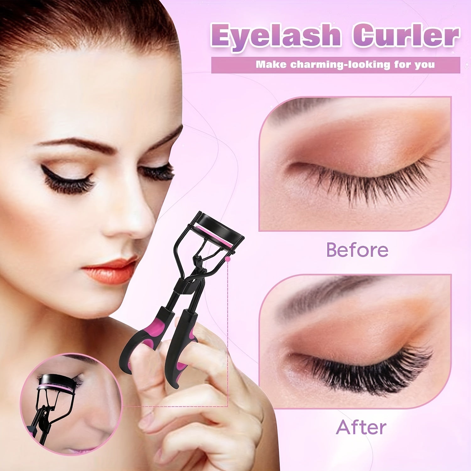 Eyelash Curler and Eyebrow Brush Kit - Lash Curler, Mascara Brushes