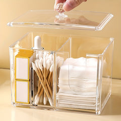 Transparent Storage Box Makeup Cotton Case Dustproof Desktop Storage